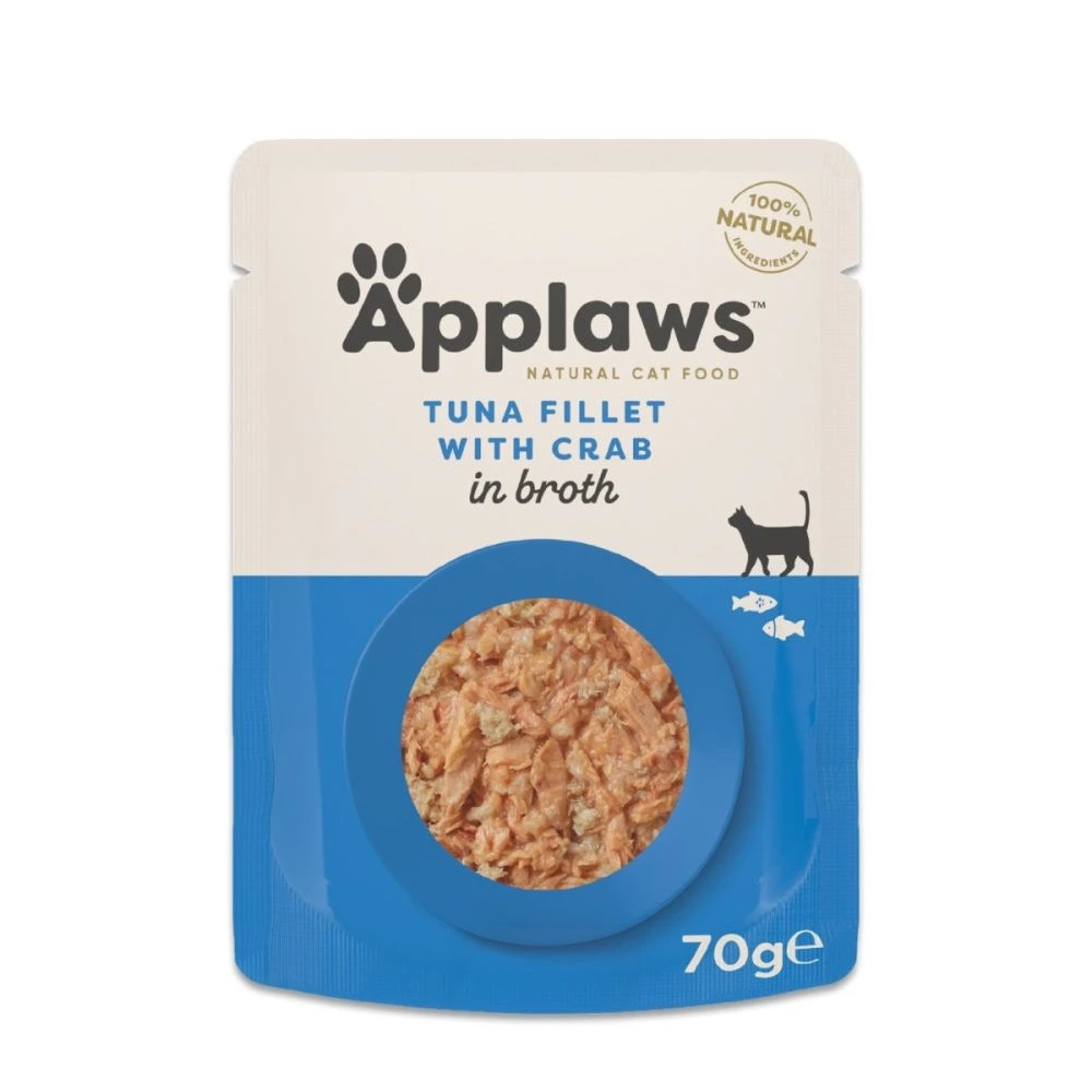 Applaws Kattevådmad Tun og Krabbe 70 g (pouch) - Naturligt vådfoder til katte